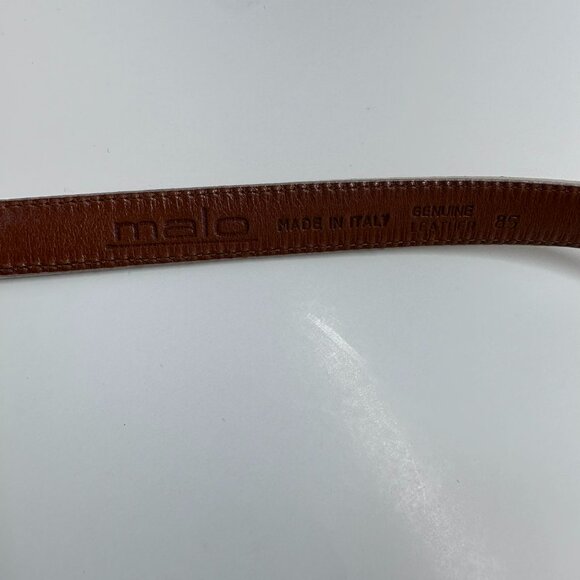 Malo Genuine Leather Belt Made In Italy .5" X 39" Hawthorne Yellow - Picture 5 of 5